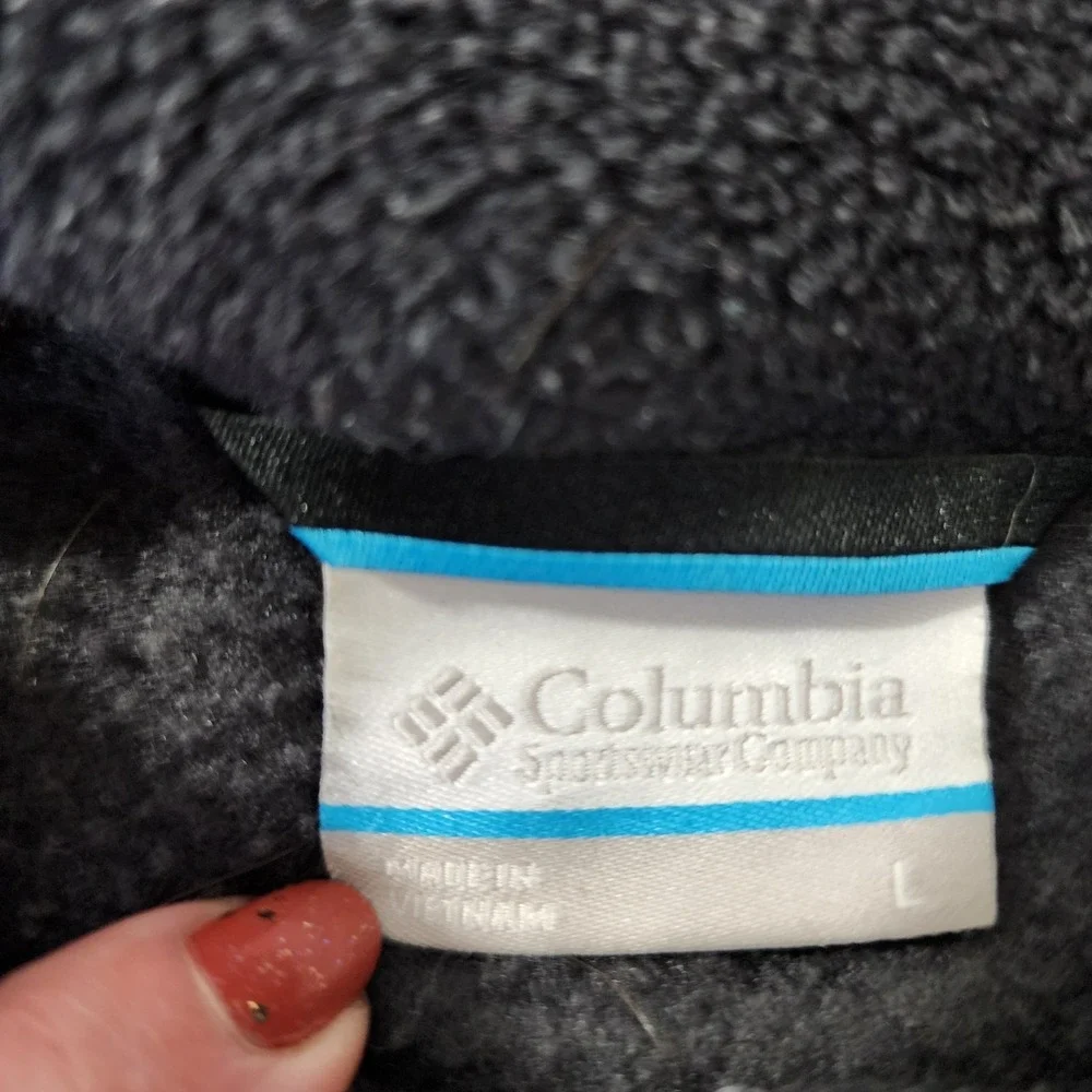 Columbia Jacket Size Large Men's Black Full Zip‎ Fleece Long Sleeve Sportswear